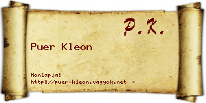 Puer Kleon névjegykártya